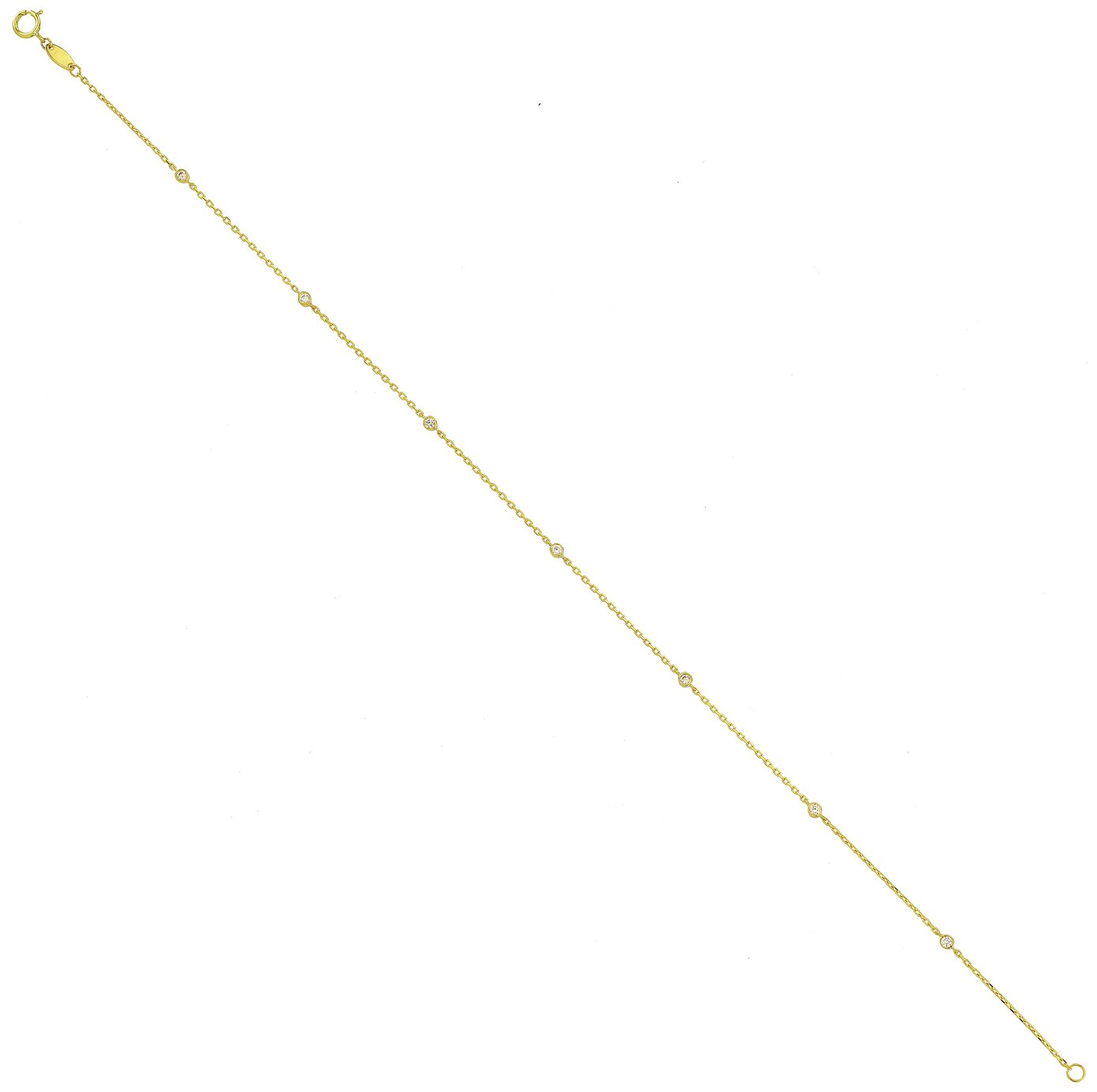 State of Mine 9ct Gold Cubic Zirconia Anklet