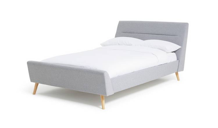 Buy Habitat Finn Double Fabric Bed Frame - Grey | Bed frames | Argos