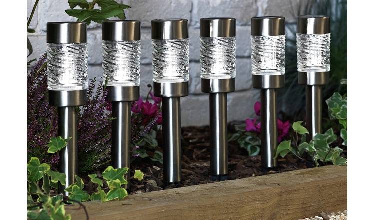 Garden by Sainsbury's Stainless Steel Solar Stake Lights