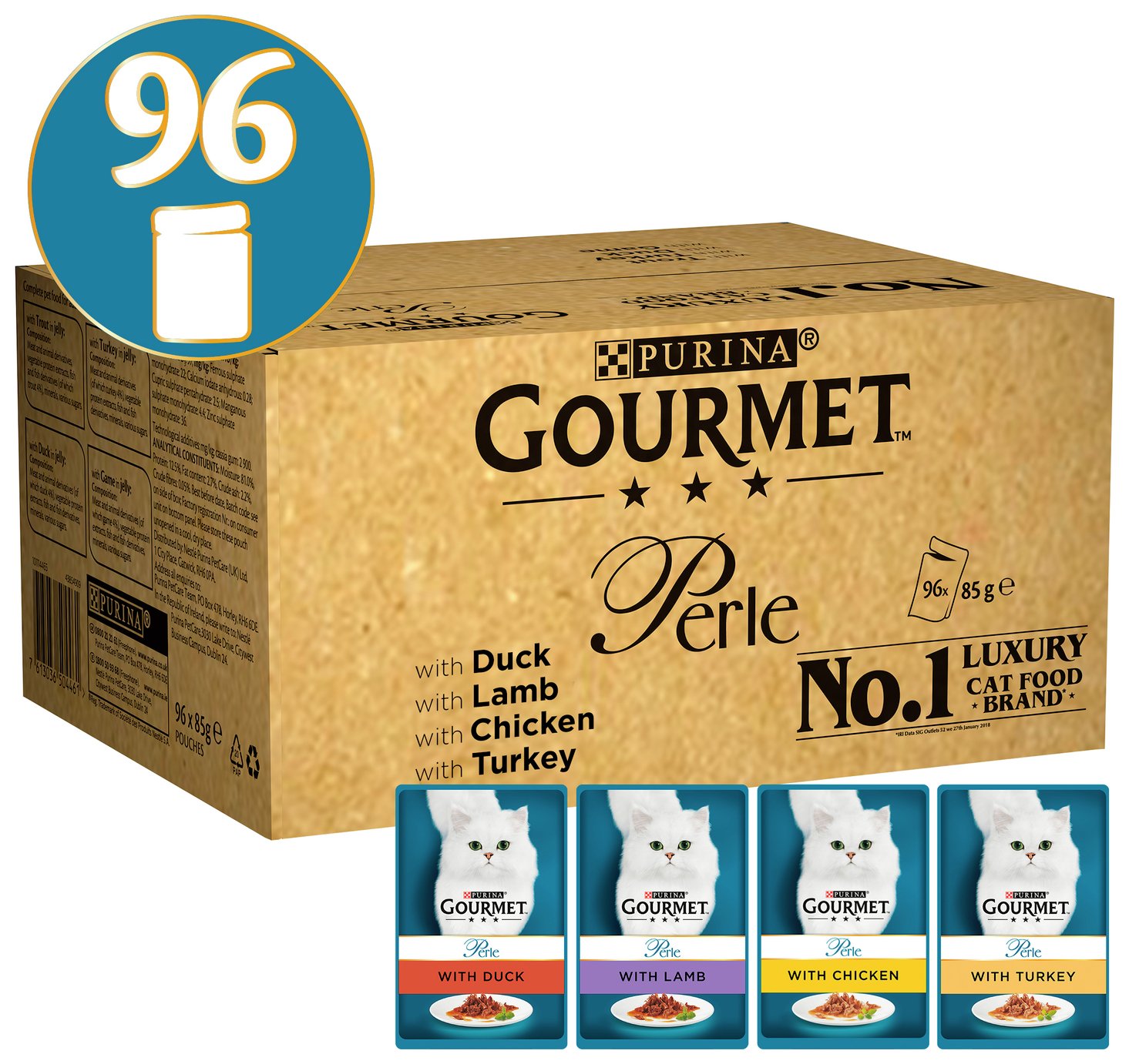 Gourmet Perle Cat Food Chef's Collection 96x85g