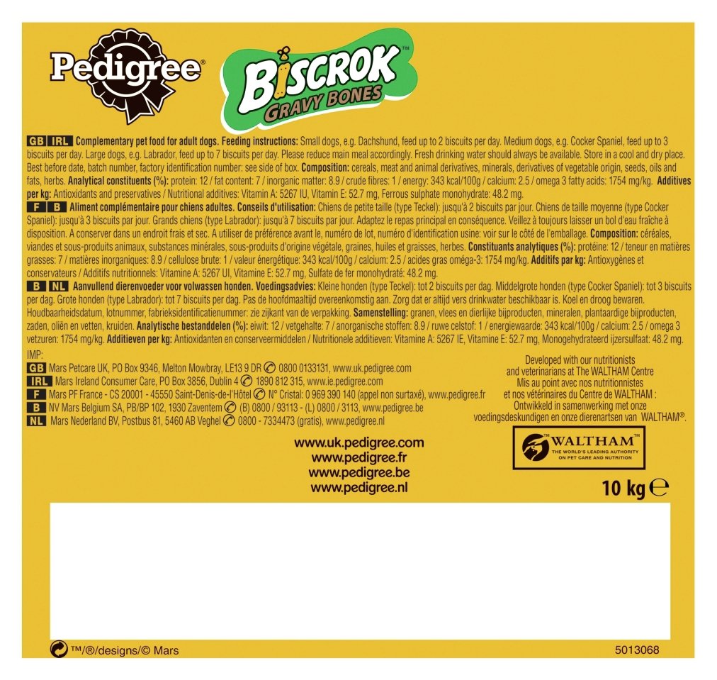 Pedigree Dog Treats Biscrok Gravy Bones 10kg Reviews
