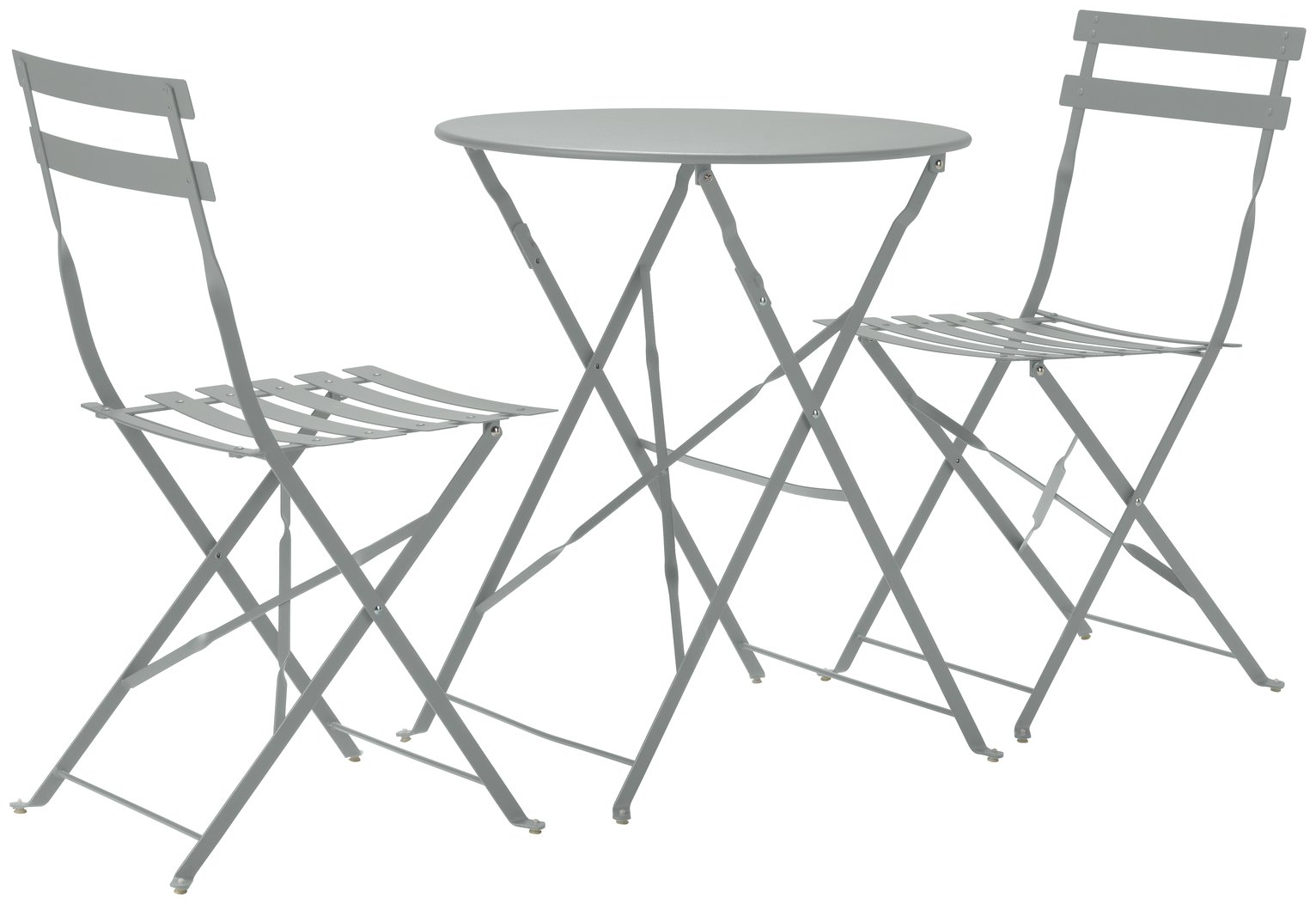 Habitat Eve 2 Seater Folding Metal Garden Bistro Set-Grey