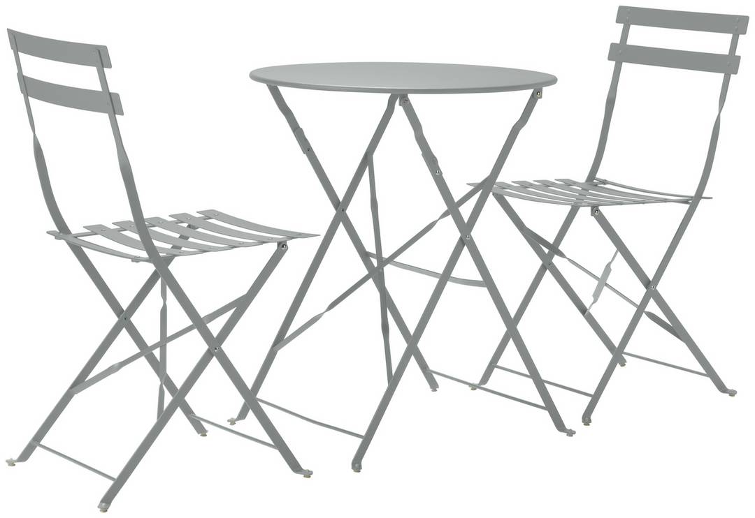 Argos Home Eve 2 Seater Folding Metal Garden Bistro Set-Grey