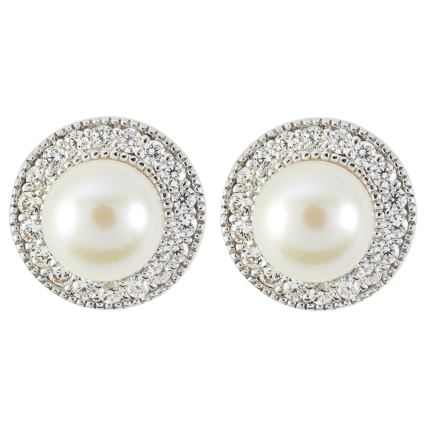 Revere Sterling Silver Freshwater Pearls Halo Stud Earrings Review