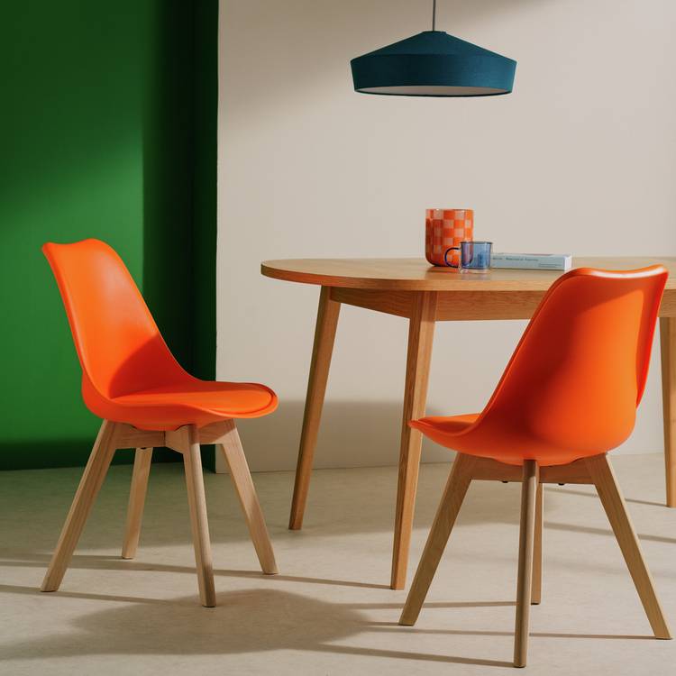 Habitat Jerry Pair of Dining Chair - Orange 0