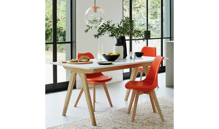 Buy Habitat Jerry Pair of Dining Chair Orange Dining chairs