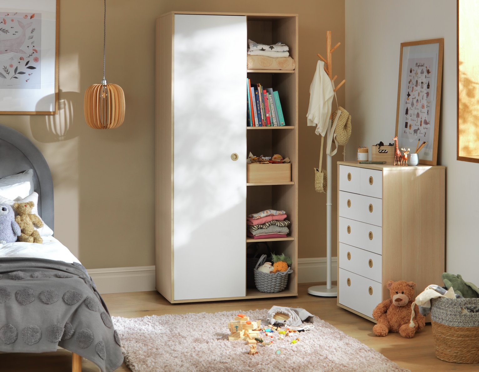 Argos Home Camden 3 Piece 1 Door Wardrobe Set -White &Acacia Review