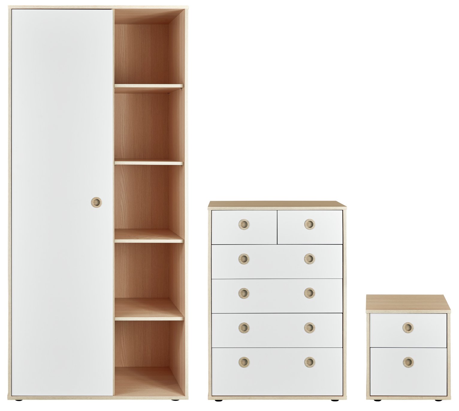 Argos Home Camden 3 Piece 1 Door Wardrobe Set -White &Acacia Review