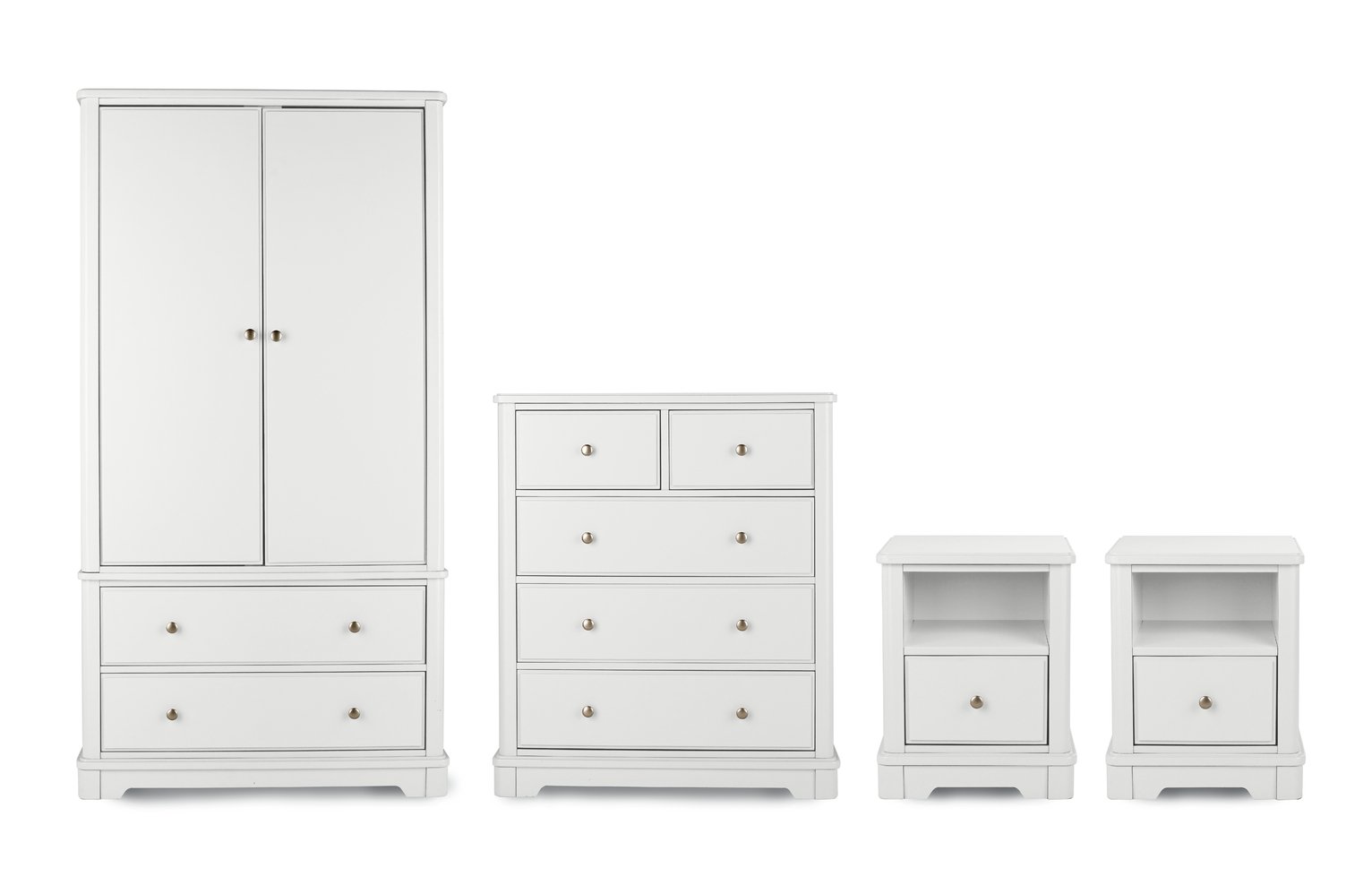 Argos Home Ashbourne 4 Piece 2 Door Wardrobe Set -Soft White