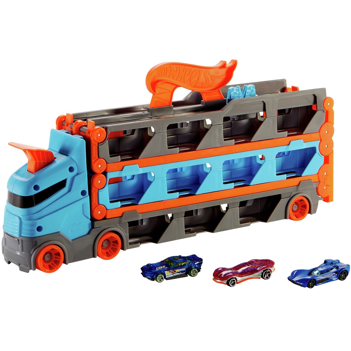 Wonder Wheels Car Carrier - Camion Porta Auto Con 2 Macchinine, Giocattolo Per Bambini, Modello BX1782Z - 4