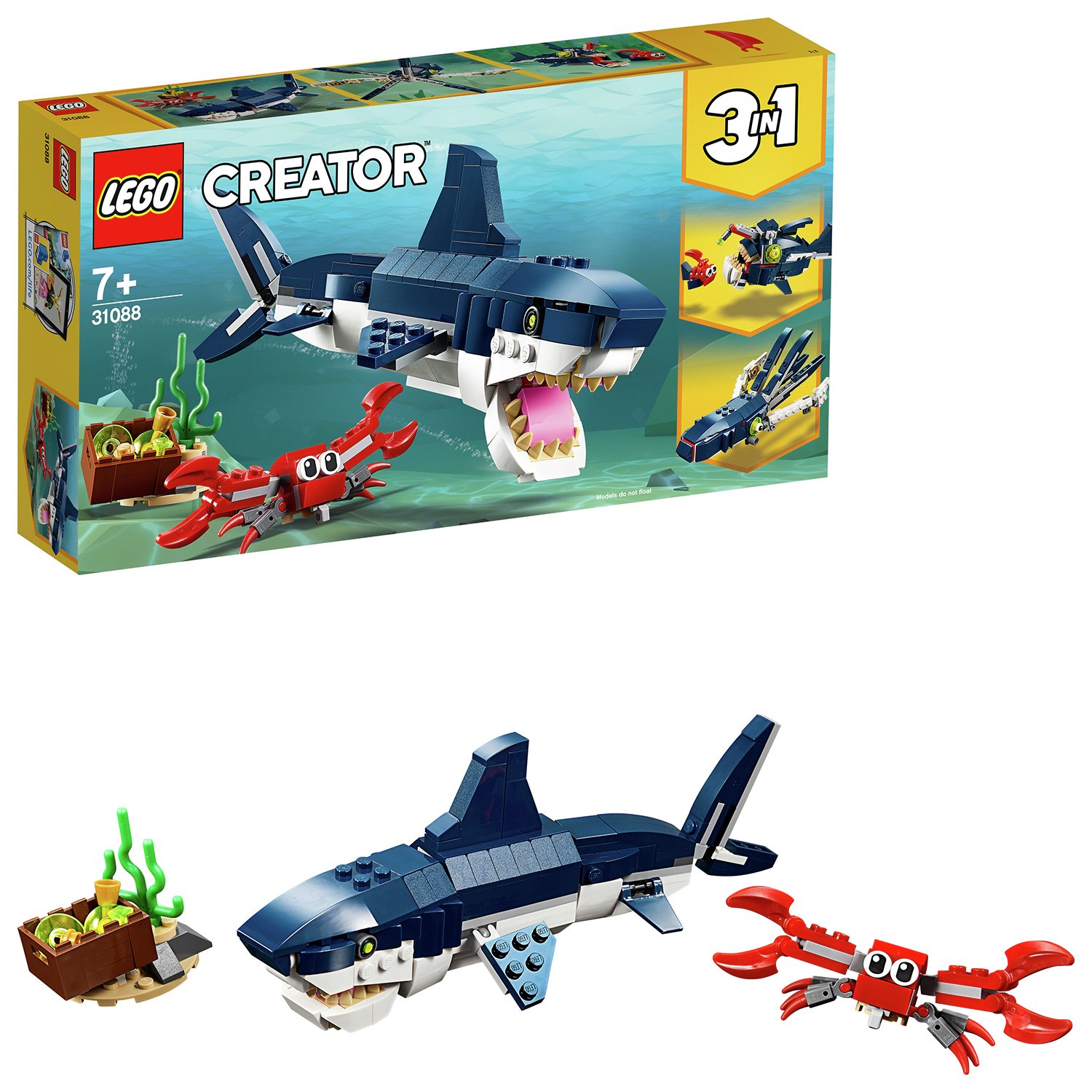 Buy LEGO Creator 3in1 Deep Creatures Shark Toy Set 31088 Argos