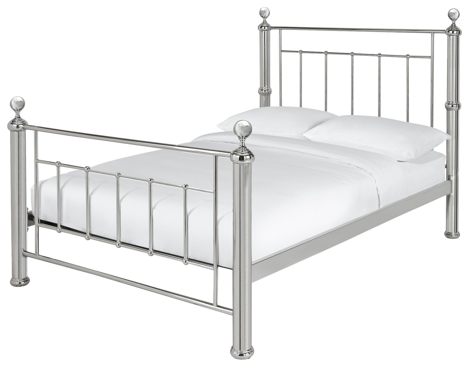 Argos Home Mayfair Double Metal Bed Frame - Chrome