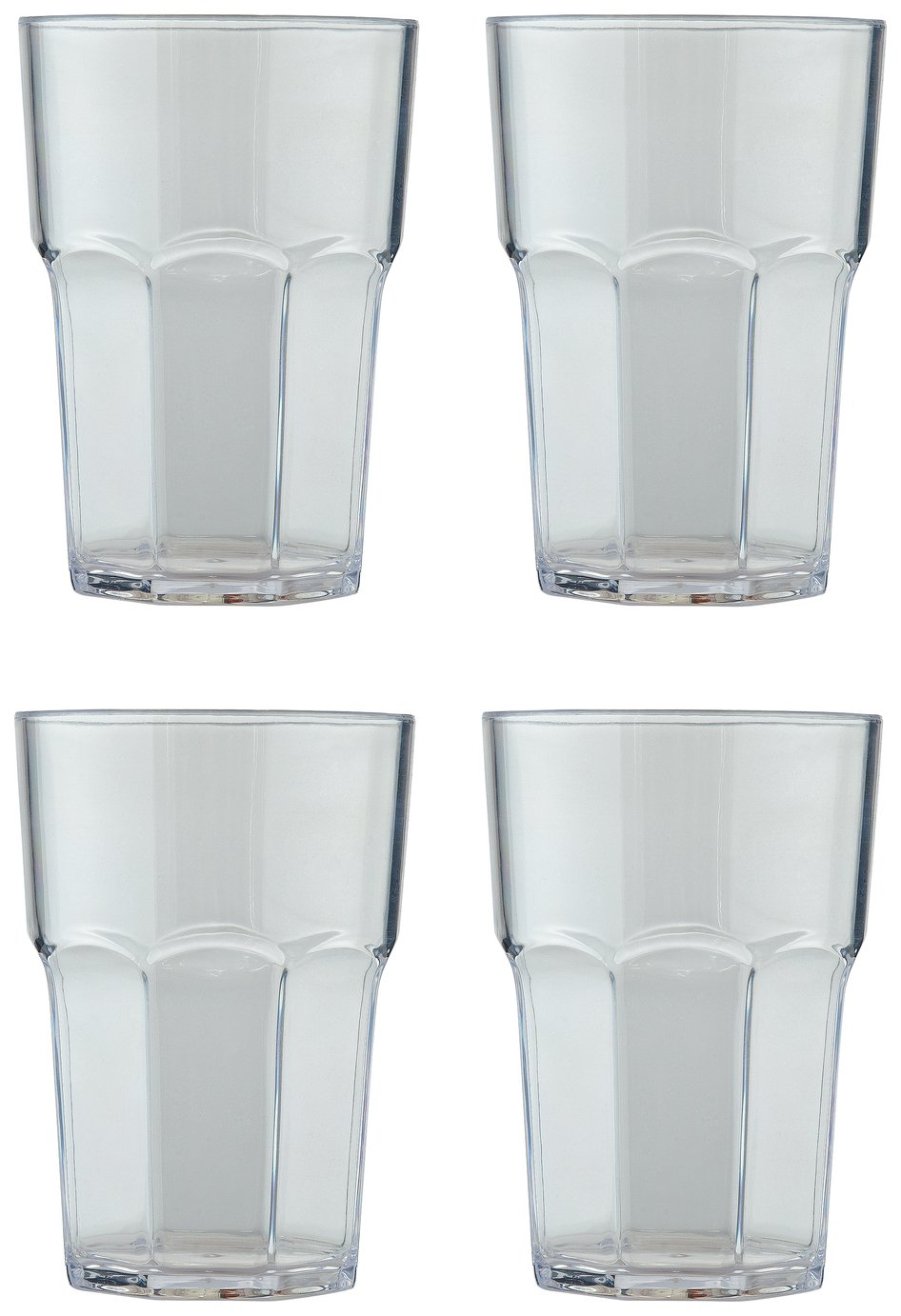 Argos Home Clear Large Plastic Soda Glass - 4 Pack