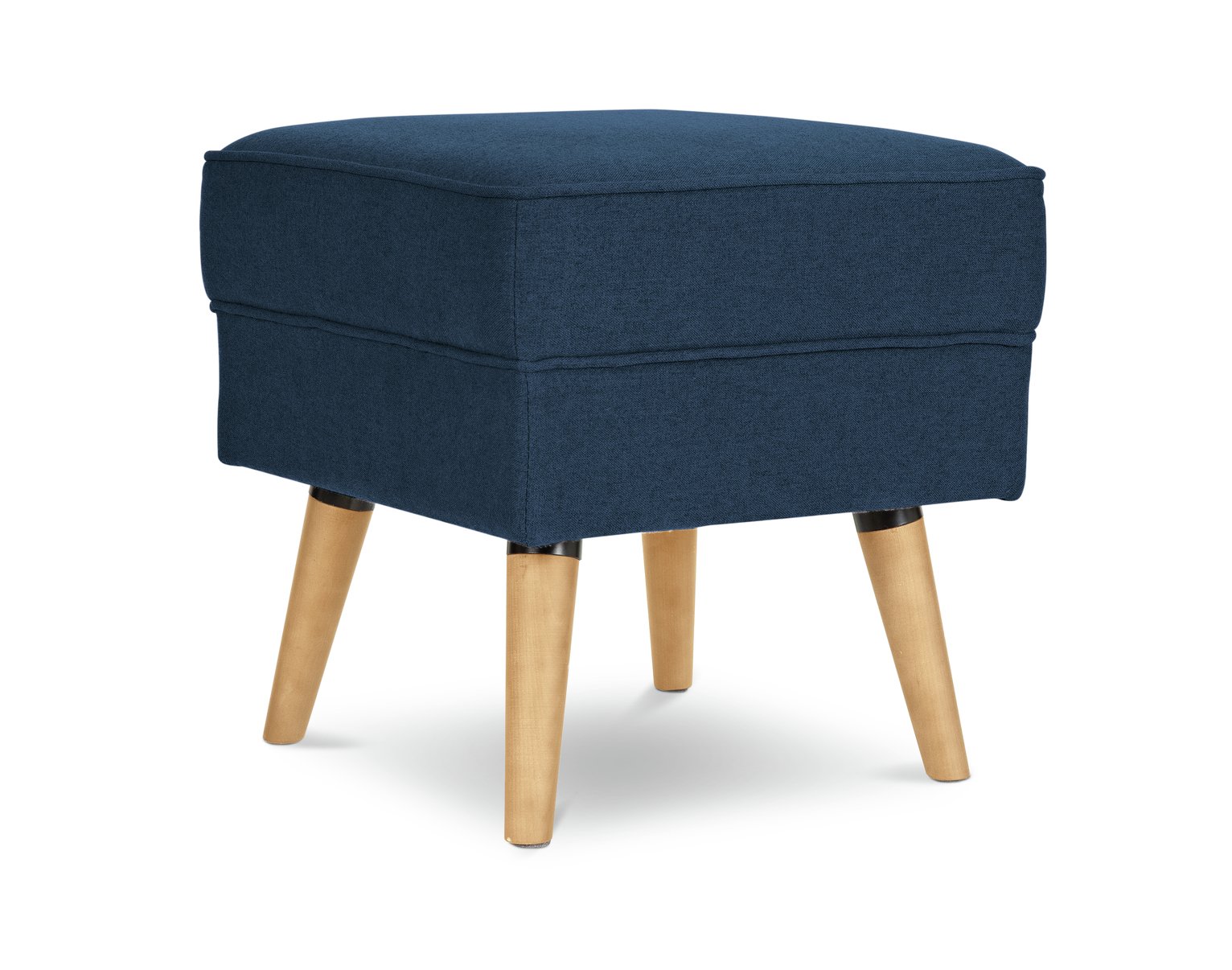 Habitat Callie Velvet Footstool - Petrol Blue