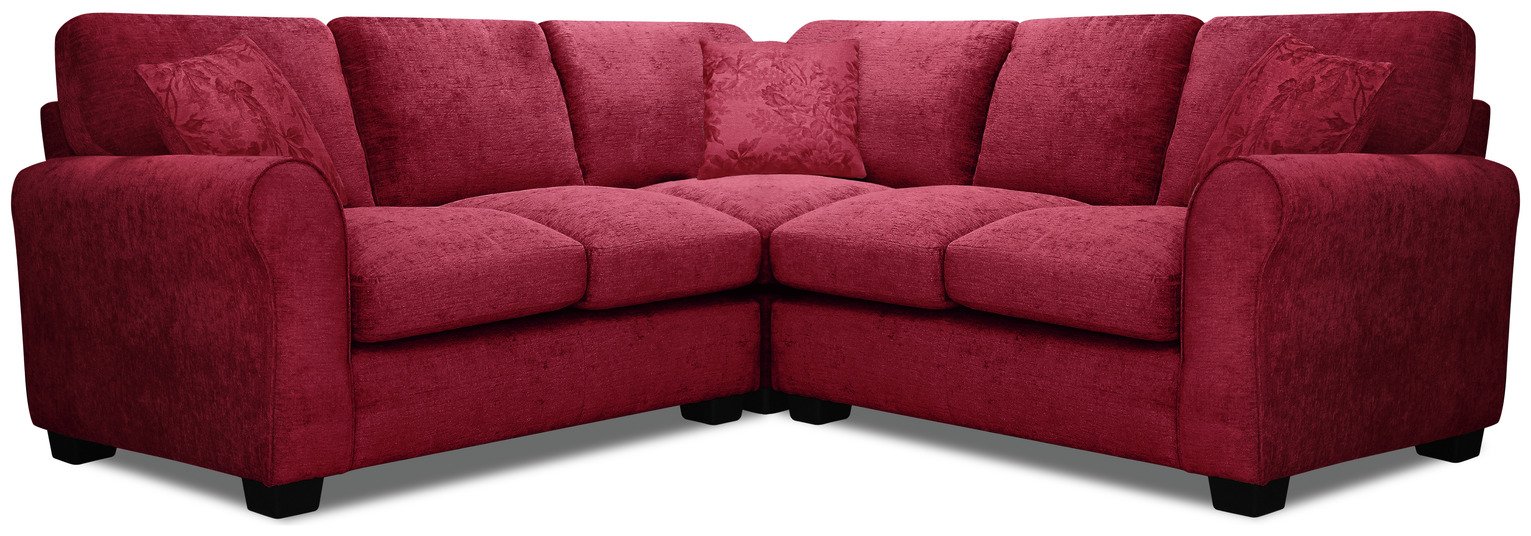 Argos Home Tammy Corner Fabric Sofa - Wine