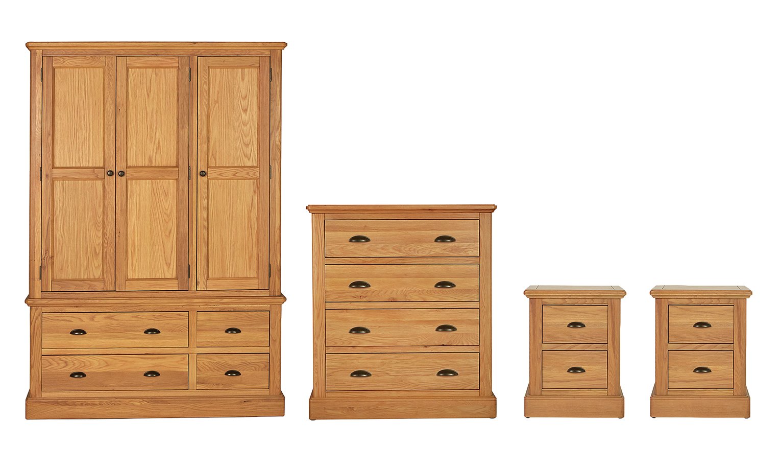 Argos Home Oakham 4 Piece Wardrobe Set - Oak & Oak Veneer