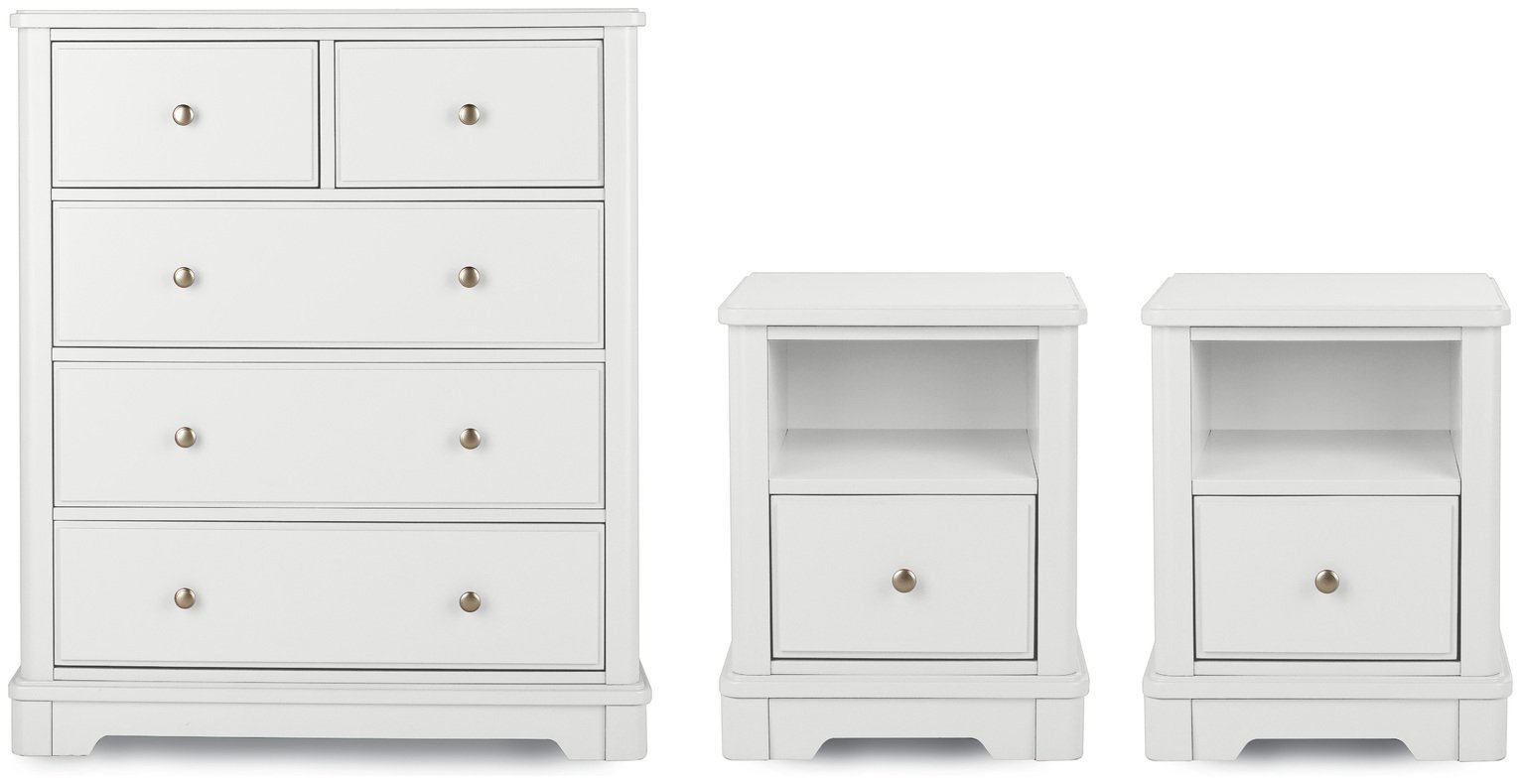 Argos Home Ashbourne 2 Bedside & 3+2 Drawer Set - Soft White