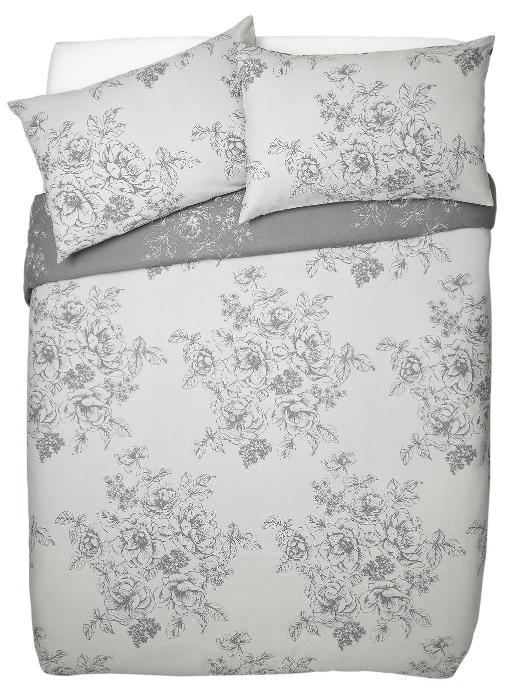 Argos Home Grey Classic Floral Bedding Set Review