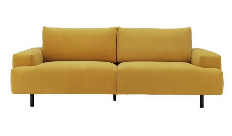 Habitat Julien 3 Seater Fabric Sofa - Yellow