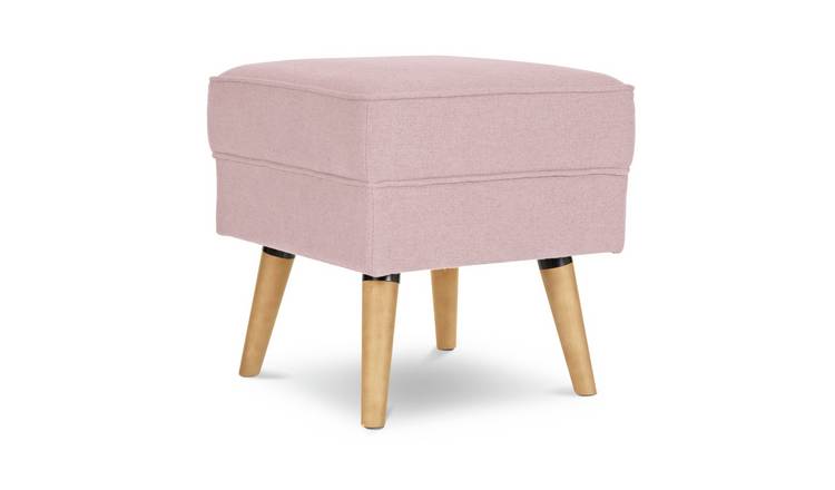 Blush pink store velvet footstool