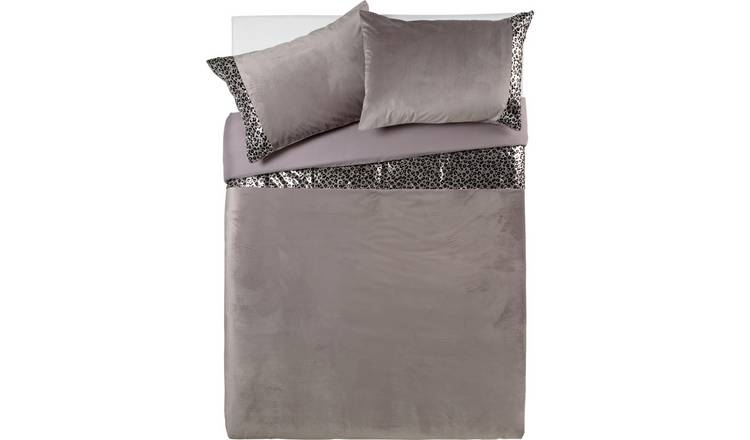 Buy Argos Home Sequin Leopard Print Bedding Set Double