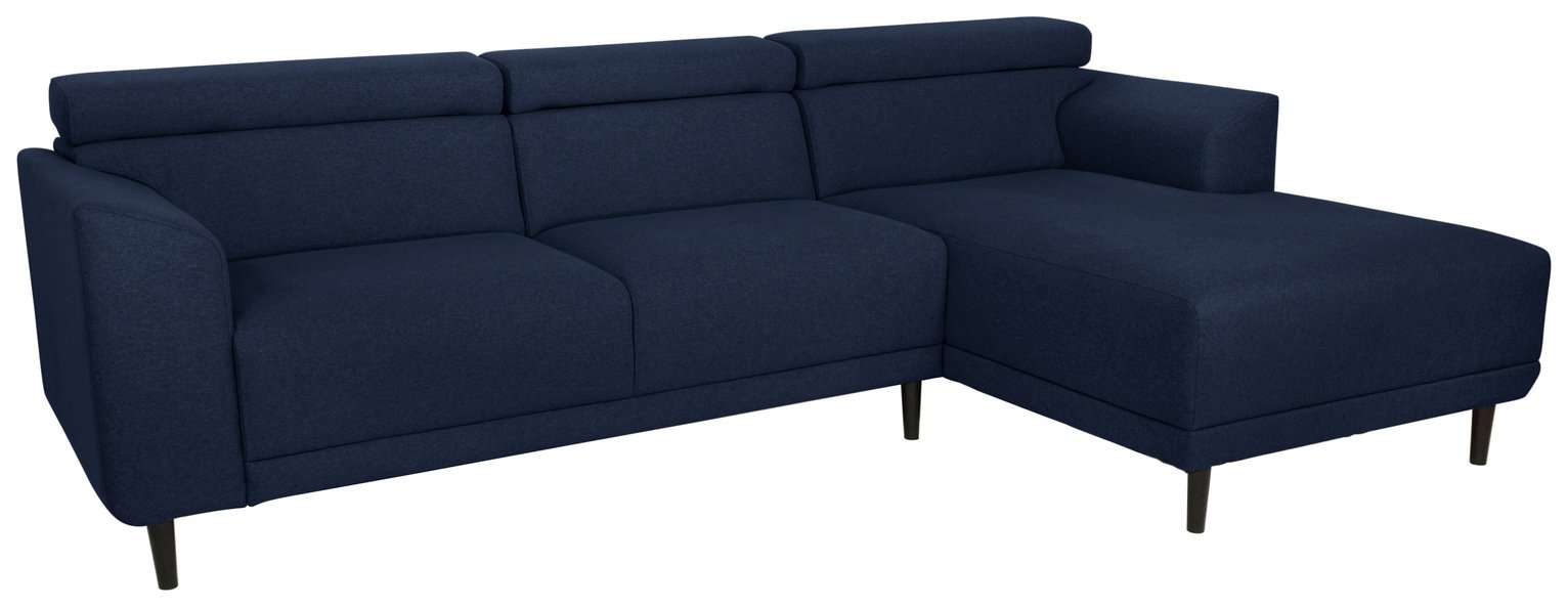 Argos Home Jonas Right Corner Fabric Sofa - Navy