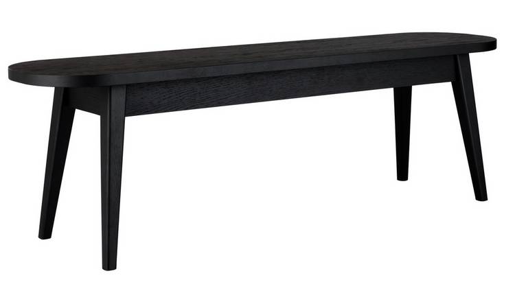 Black wood store dining bench