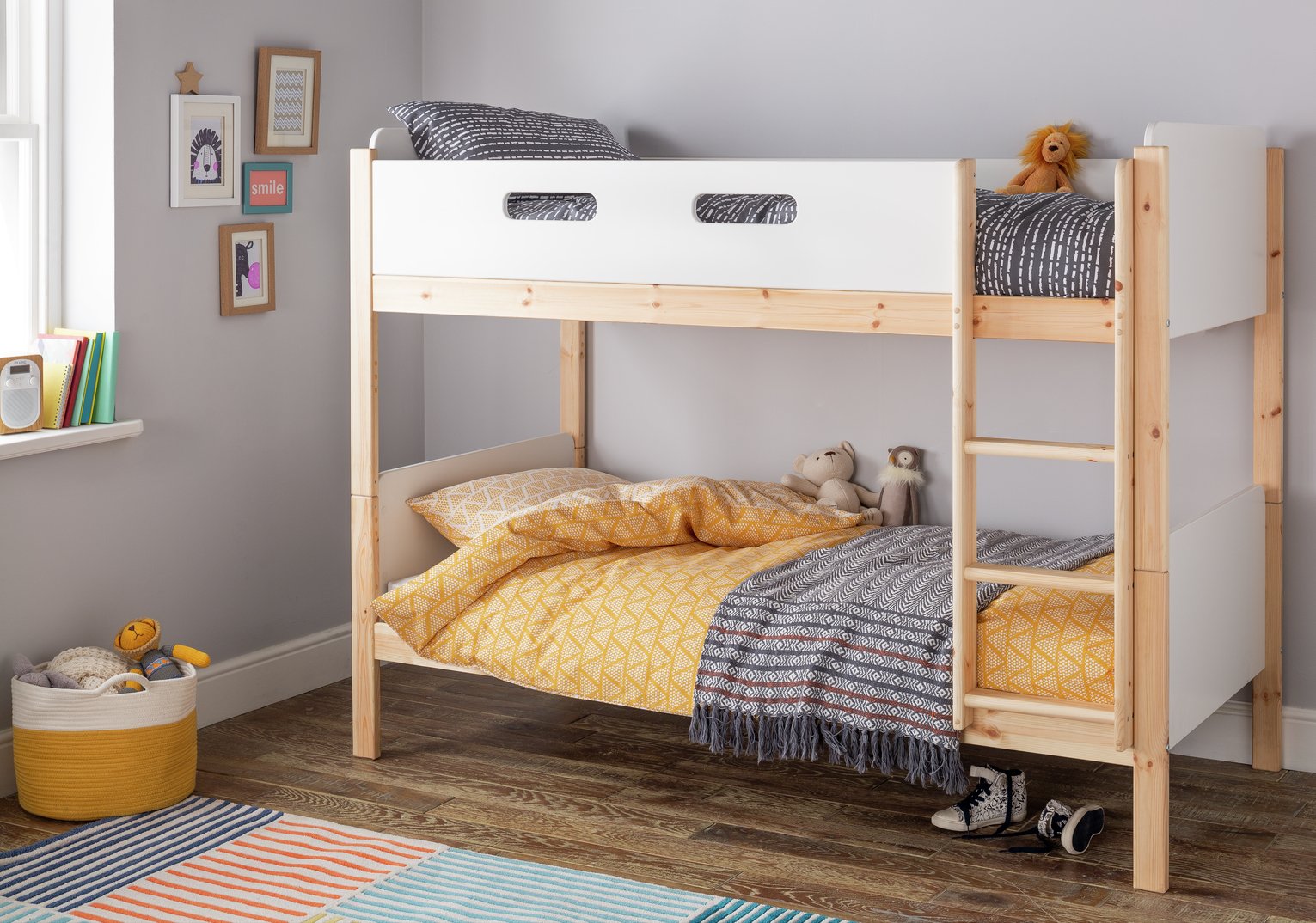 Argos Home Arlo White & Pine Bunk Bed