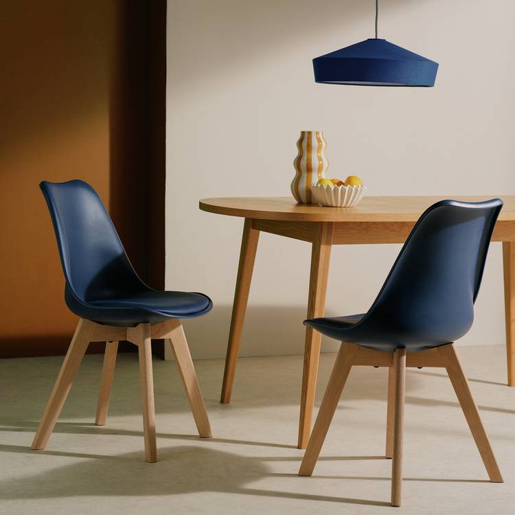Habitat Jerry Pair of Dining Chair - Navy Blue 0