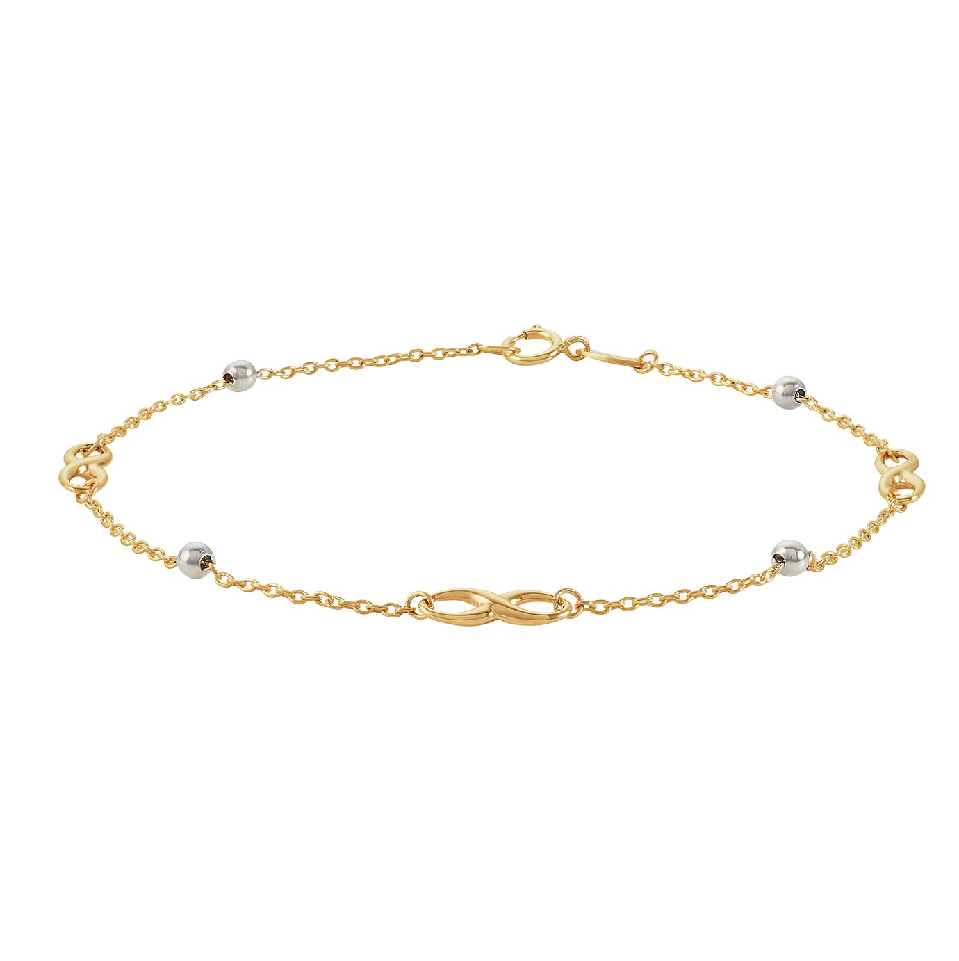 Revere 9ct Yellow Gold Two Tone Eternity Bracelet