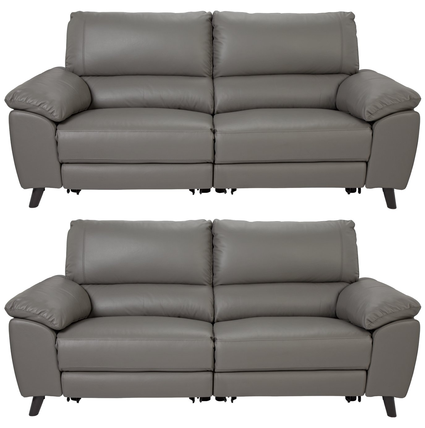 Argos Home Elliot Pair of 3 Seater Recliner Sofas - Grey