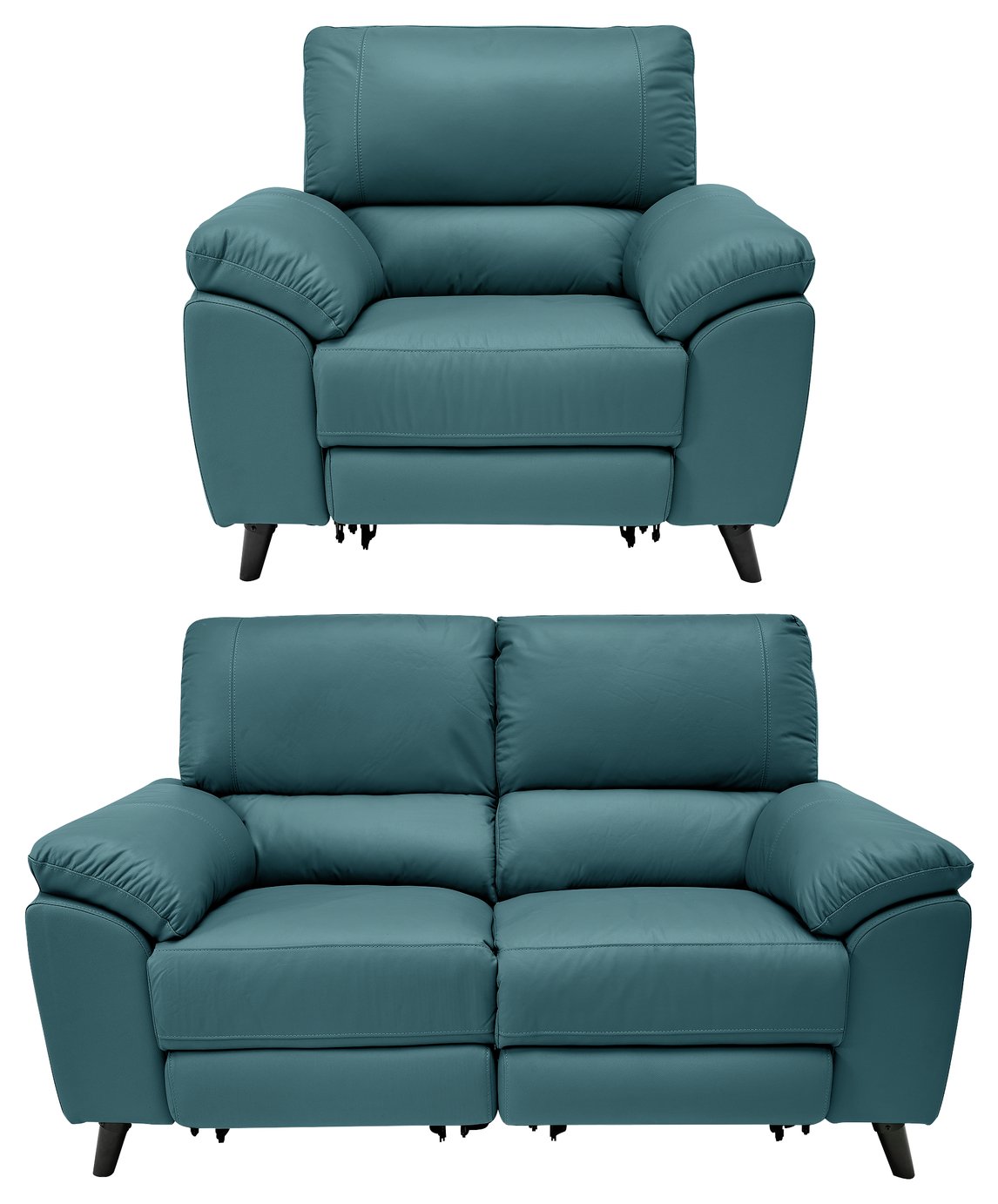 Argos Home Elliot Chair and 2 Seater Recliner Sofa - Teal