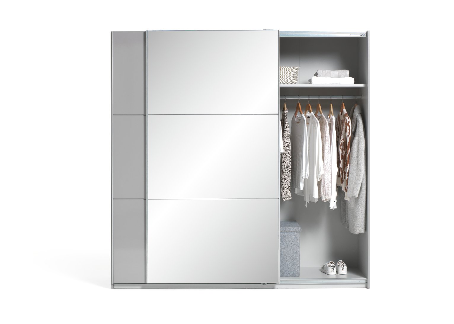 Argos Home Holsted Extra Large Grey Gloss & Mirror Wardrobe Review