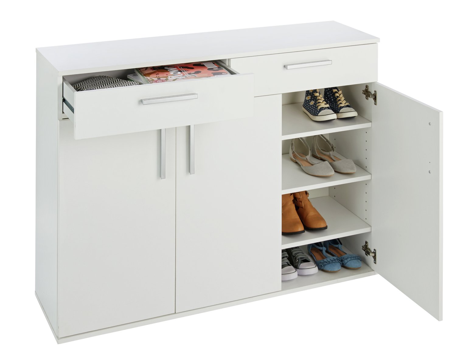 Argos Home Venetia Large 3 Door 2 Drawer Shoe Cabinet -White Review