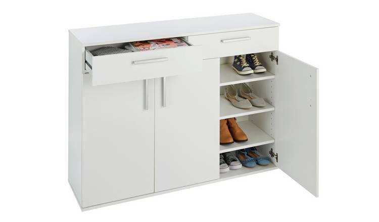 White gloss shoe cabinet argos hot sale