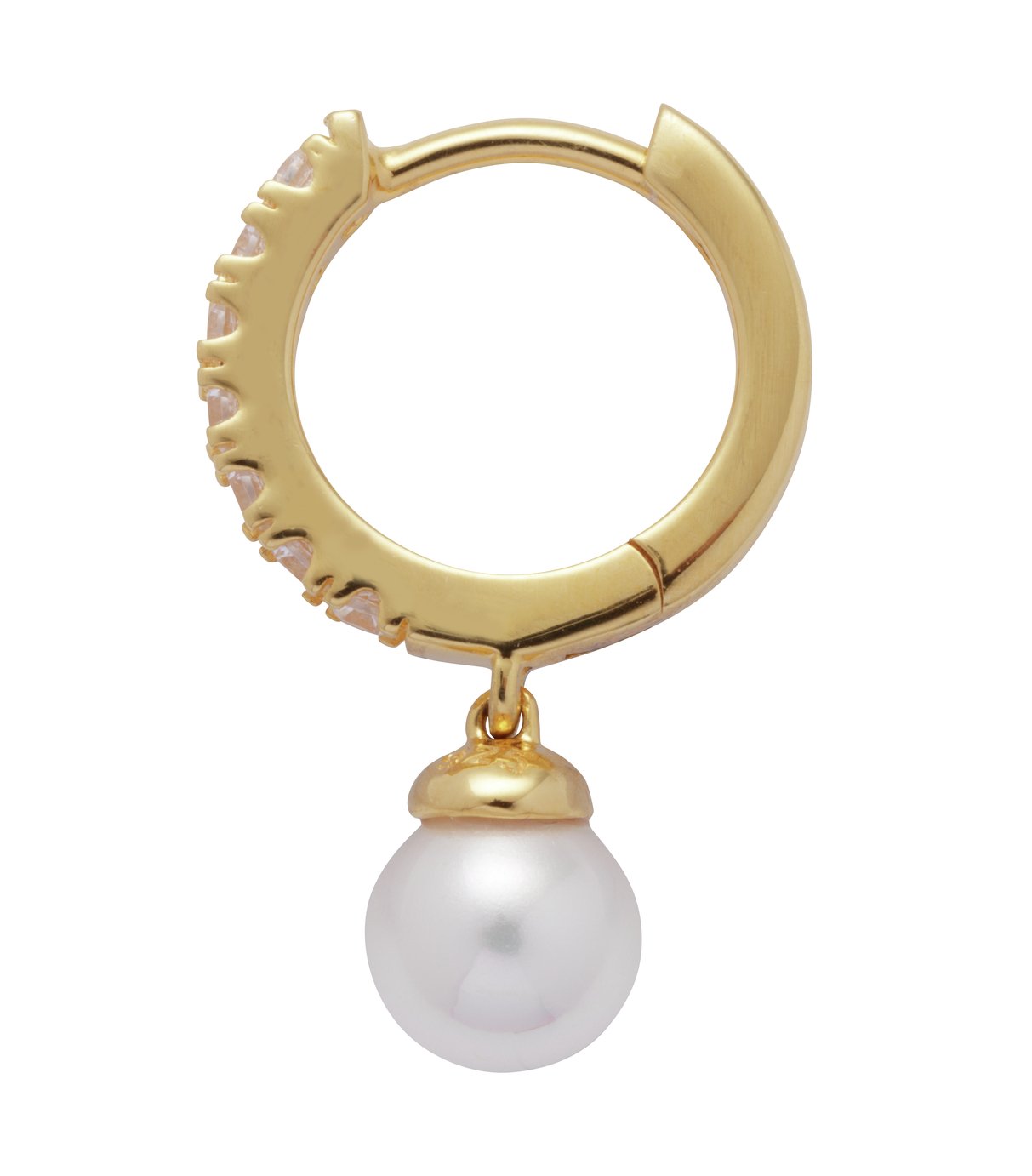 Revere 9ct Gold Plated Pearl Drop Huggie Earrings Review