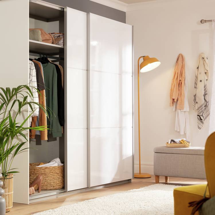 Habitat Holsted 200cm Sliding Wardrobe - White Gloss 0