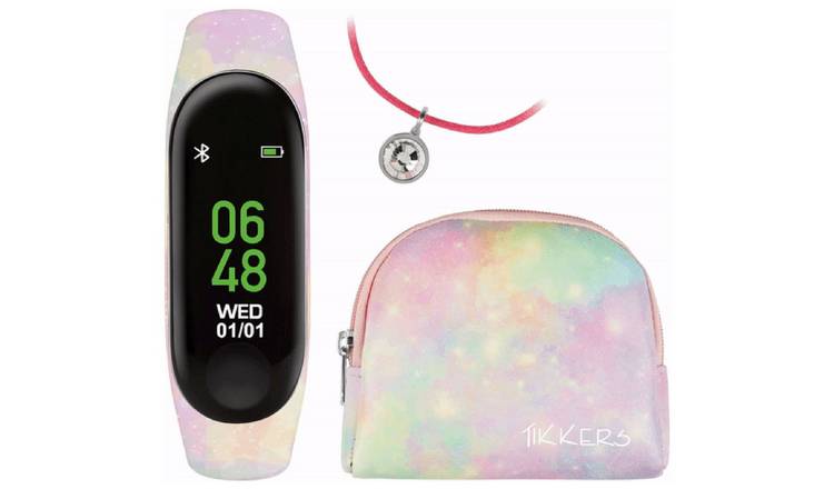 Buy Tikkers Girls Multicolor Silicone Strap Fitness Tracker Set Kids