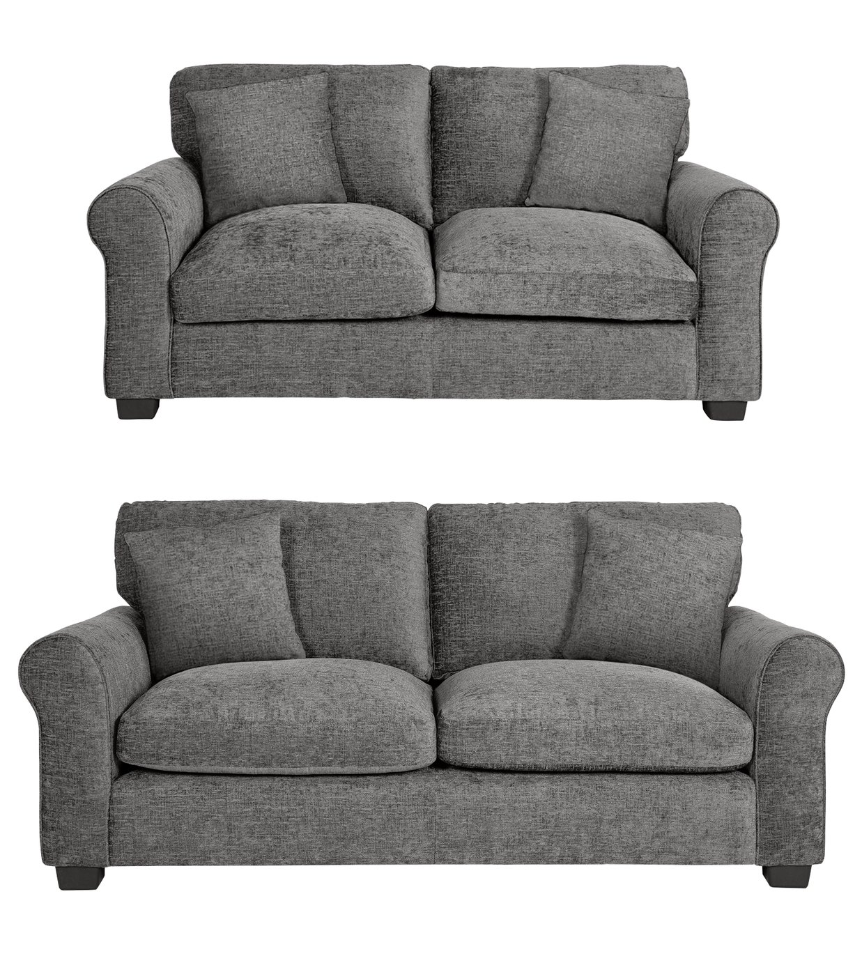 Argos Home Tammy Fabric 2 Seater and 3 Seater Sofa -Charcoal Review