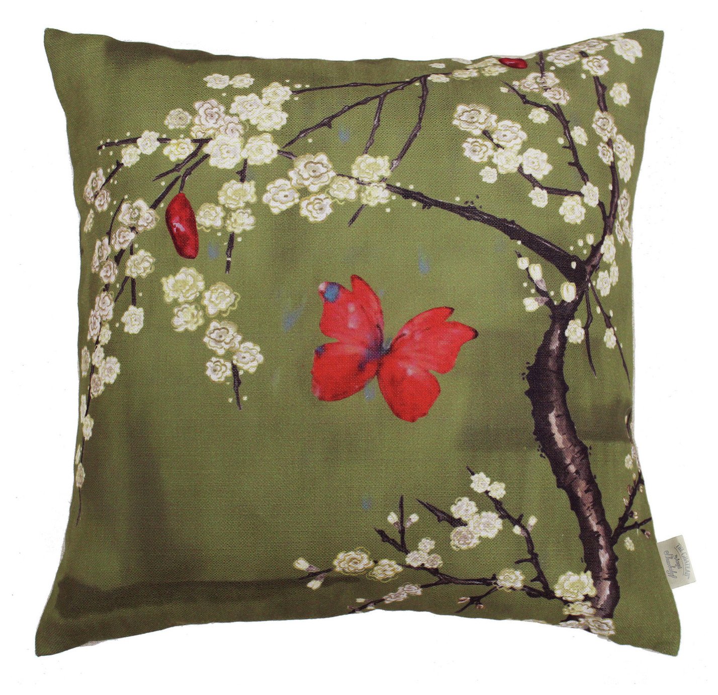 Angel Strawbridge Blossom Butterfly Cushion Basil - 45x45cm