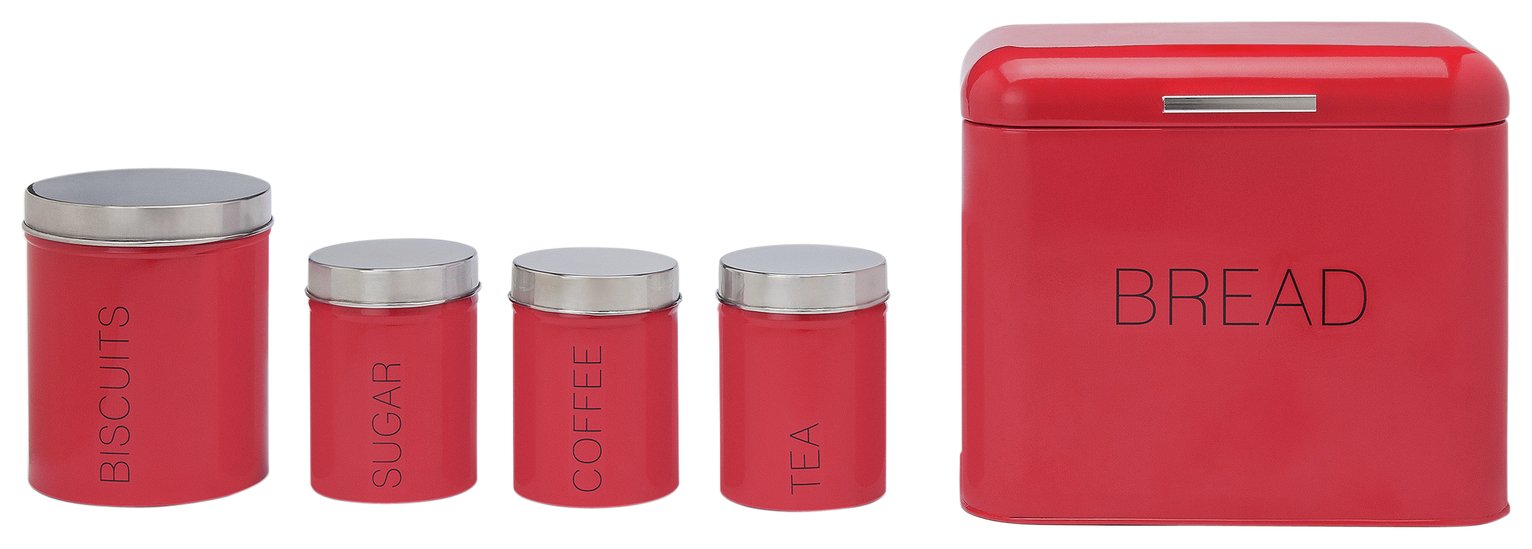 argos grey tea coffee sugar canisters