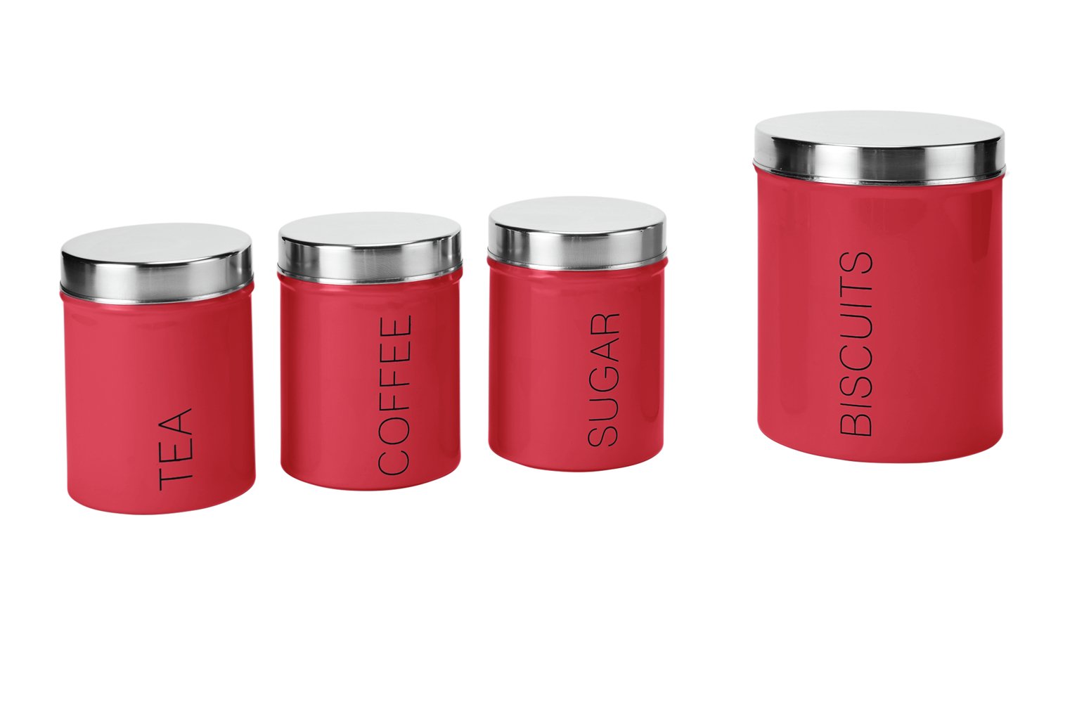 red tea coffee sugar canisters argos