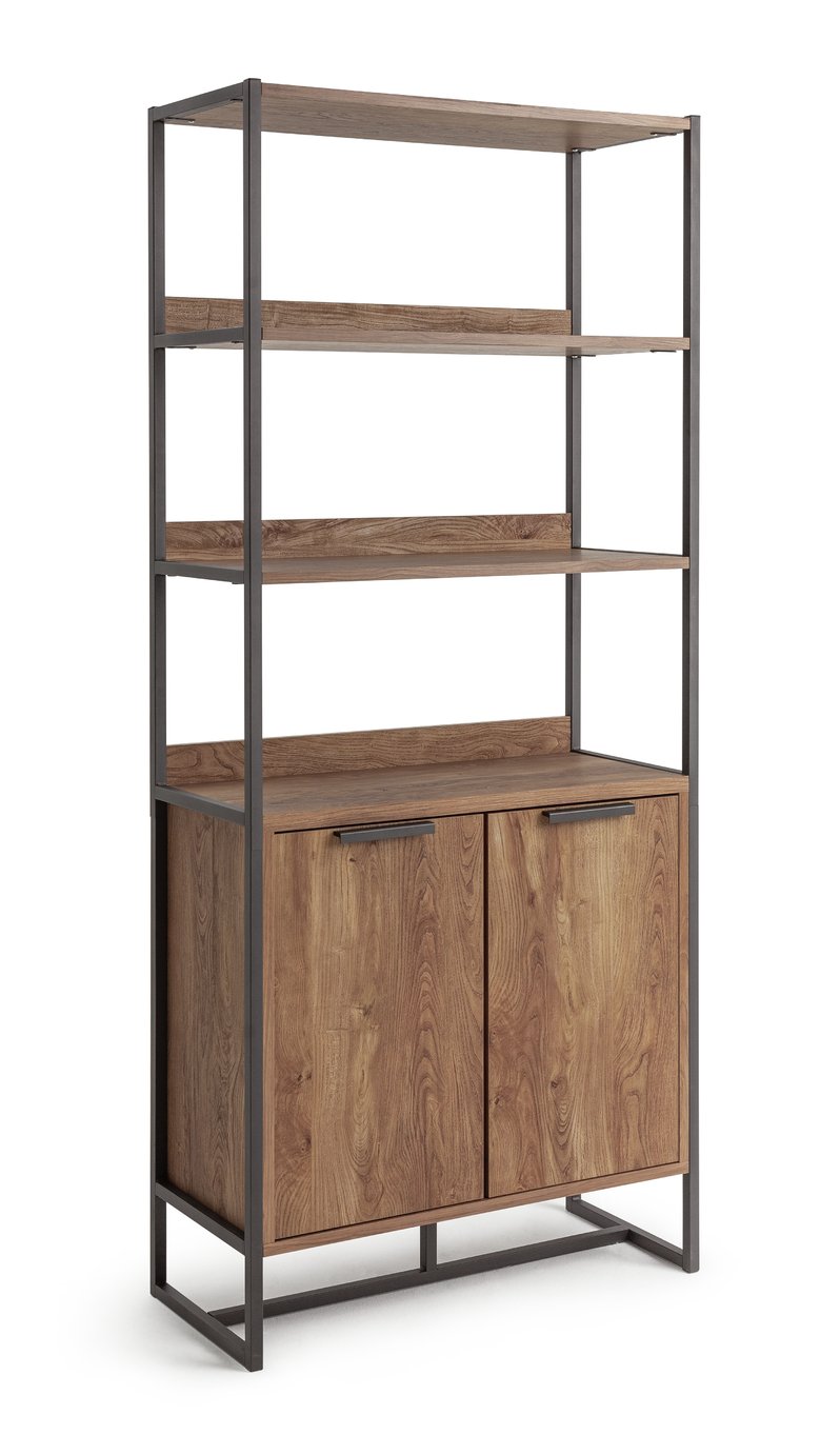 Habitat oak deals and glass cabinet