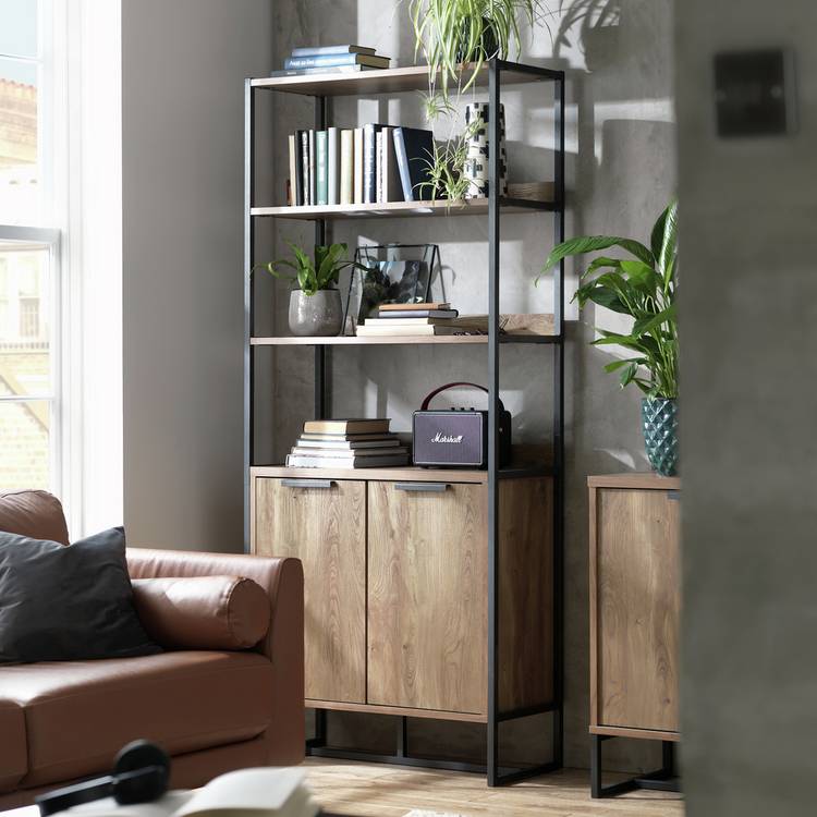 Habitat Nomad 2 Door Display Cabinet - Oak 0