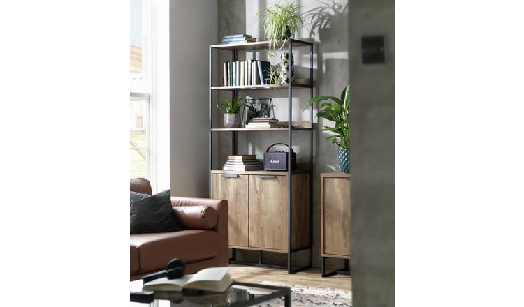 Habitat oak and on sale glass cabinet