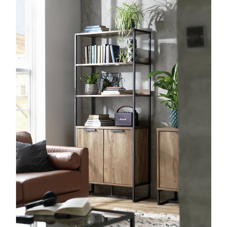 Habitat Nomad 2 Door Display Cabinet - Oak 0