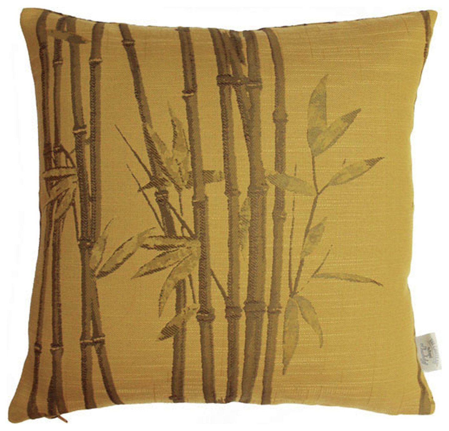 Angel Strawbridge Bamboo Print Cushion - Ochre - 43x43cm