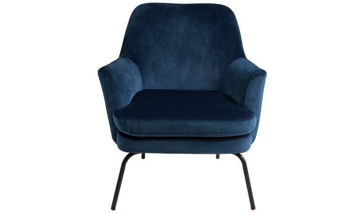 Buy Habitat Celine Velvet Accent Chair - Blue | Armchairs and chairs