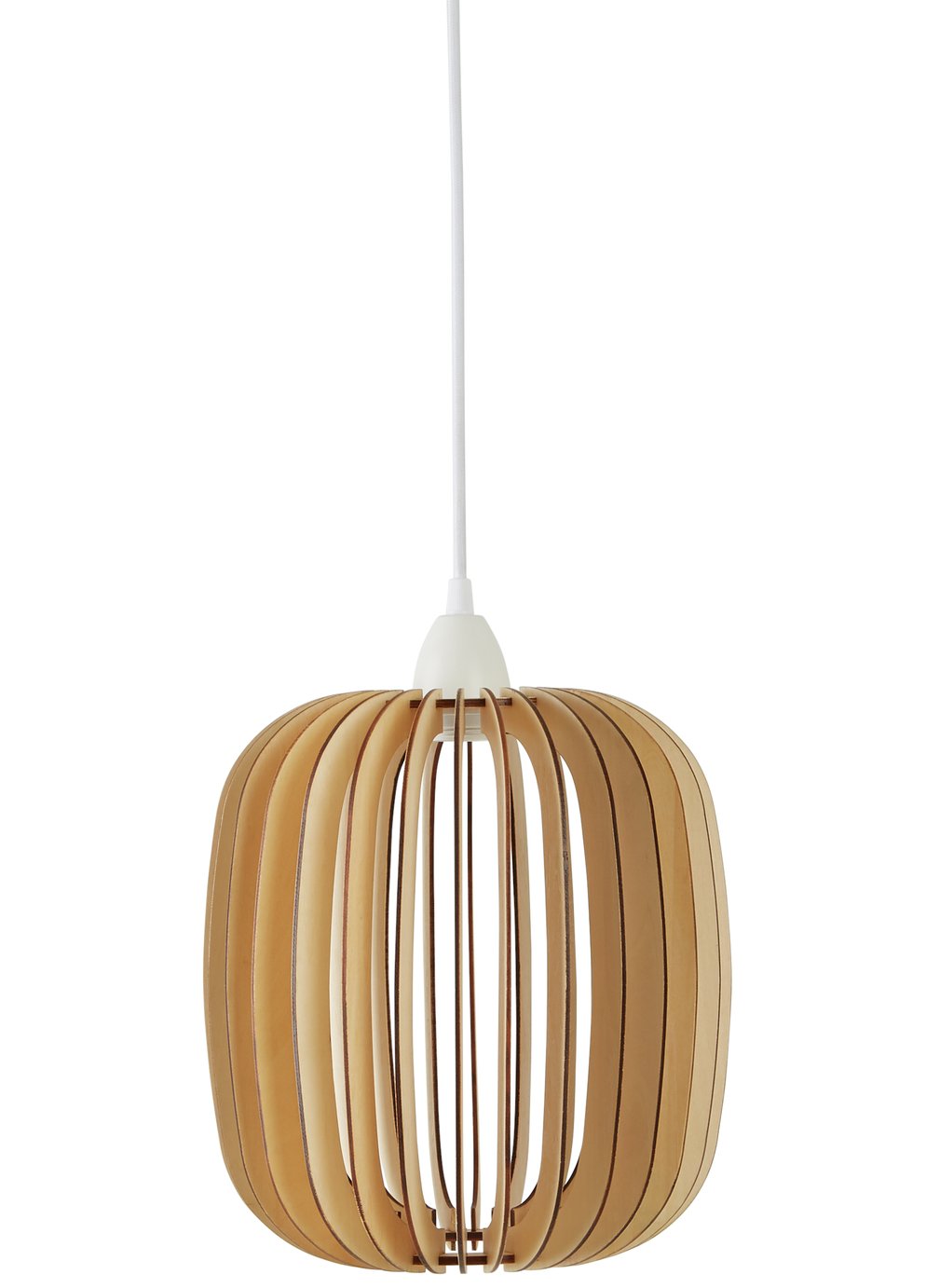 Habitat Achille Wooden Pendant Light - Natural