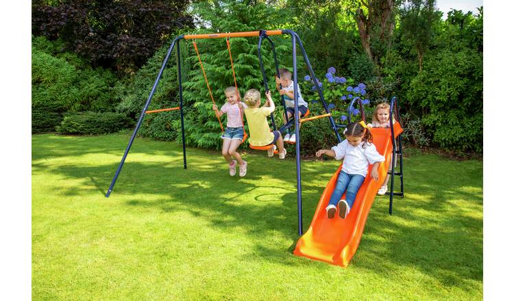Hedstrom Children's Double Swing & Glider Kids Outdoor Garden Multi Play Set 